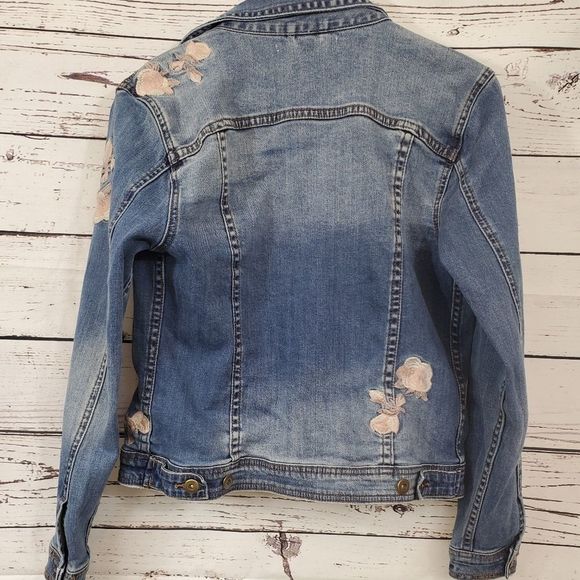 Standard Grace Embroidered Detail Denim Jacket, Size Small - Picture 2 of 5